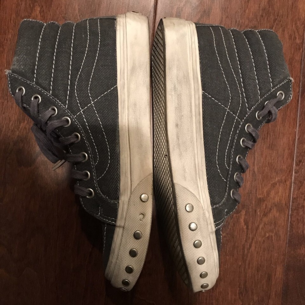 Grey sk8- hi style vans with studs